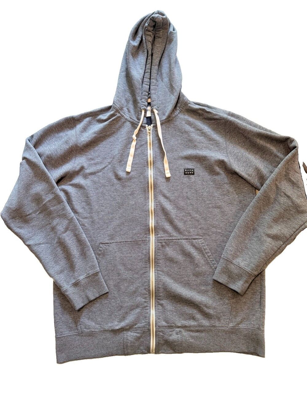 Billabong Full Zip Hoodie Mens XL Heather Gray Sweatshirt Flawed